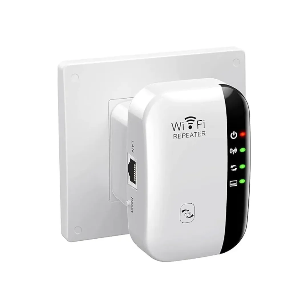 WiFi repeater - wireless router with extended range for better WiFi signal coverage.