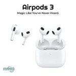 A pair of AirPods 3 replicas are displayed against a white background. The earbuds feature a sleek design with a charging case. Text overlay reads 'AirPods 3 3rd Gen Copy Perfect Replica'.
