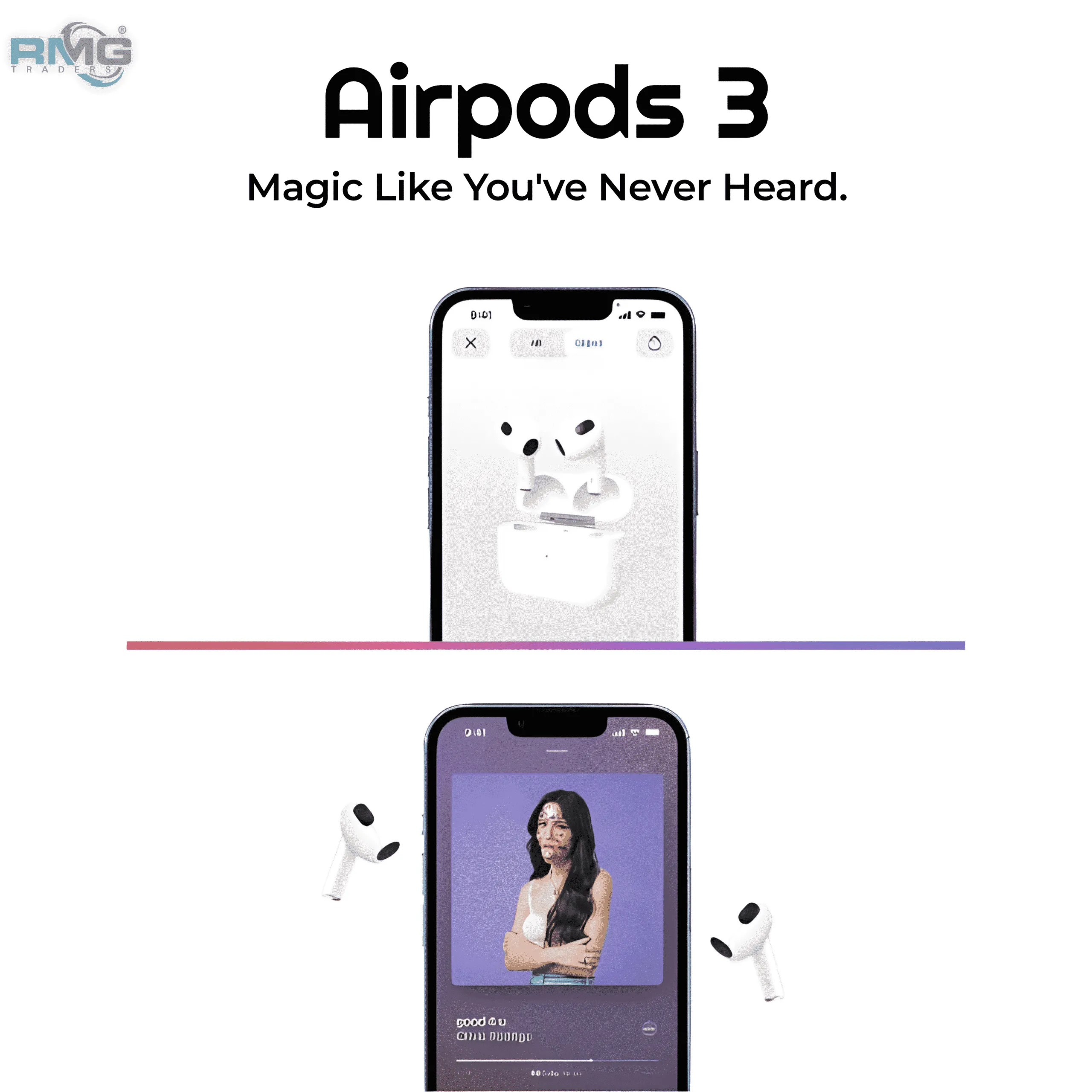 AirPods 3 replica with charging case on white background.