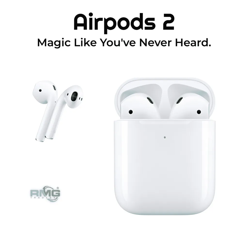 Airpods 2 Wireless Bluetooth earphones on display