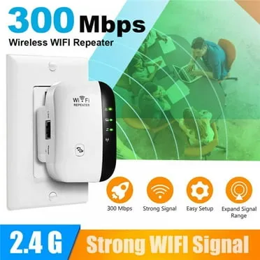 Long-Range WiFi Extender with 2.4GHz Signal Amplification.