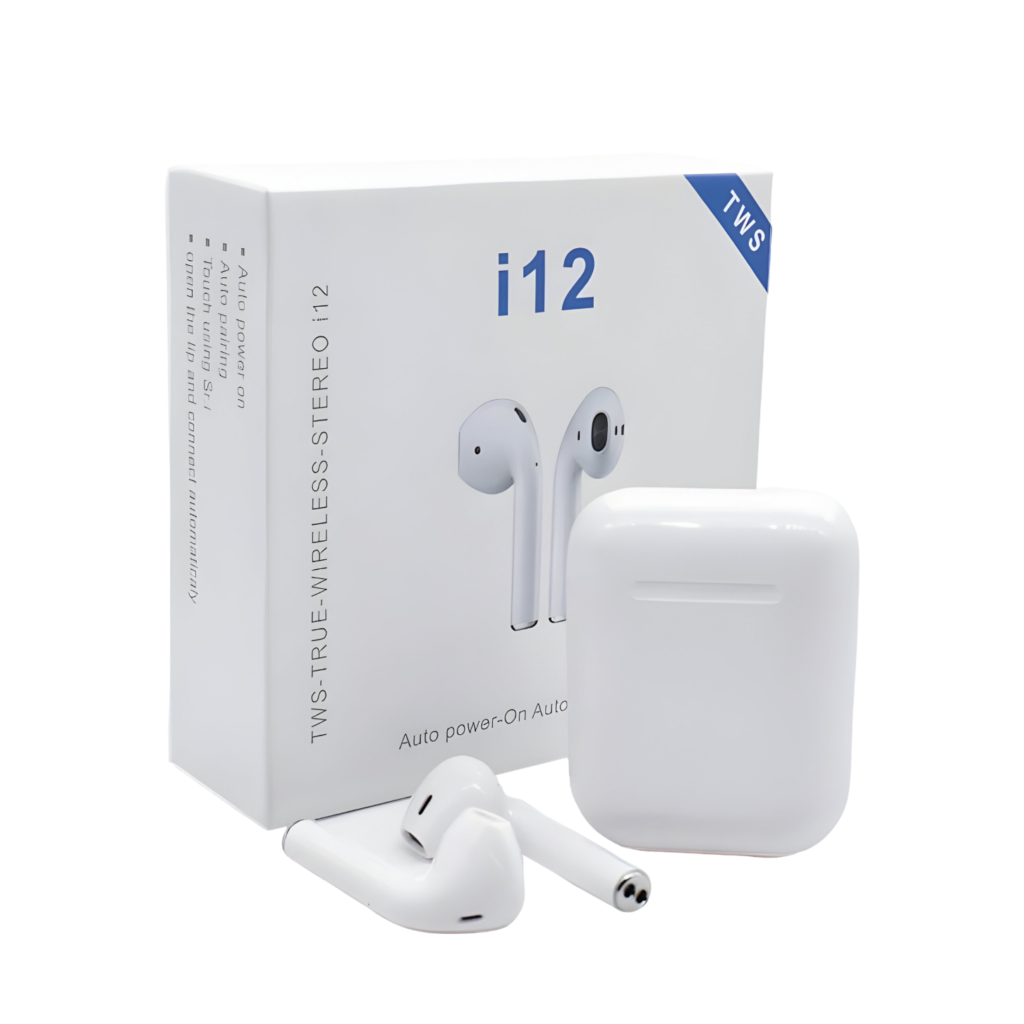 Image of I12 TWS Earbuds on sale with Eid decorations in the background