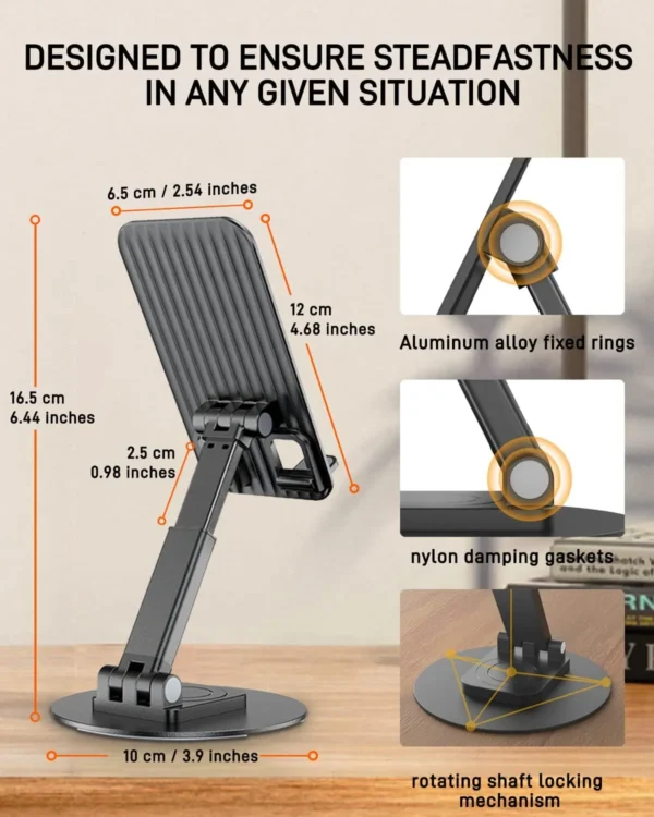 Versatile cell phone stand compatible with iPads and tablets