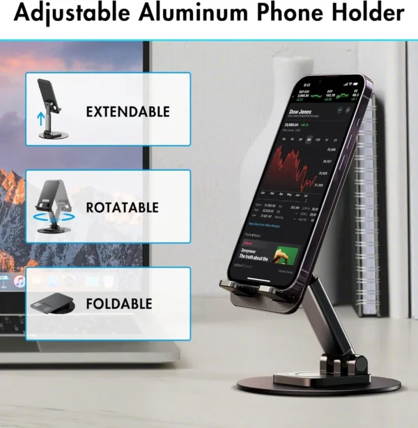 Mobile phone desk holder stand for versatile desktop use