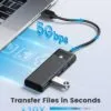 Side view of the slim ORICO USB splitter showcasing its compact design.