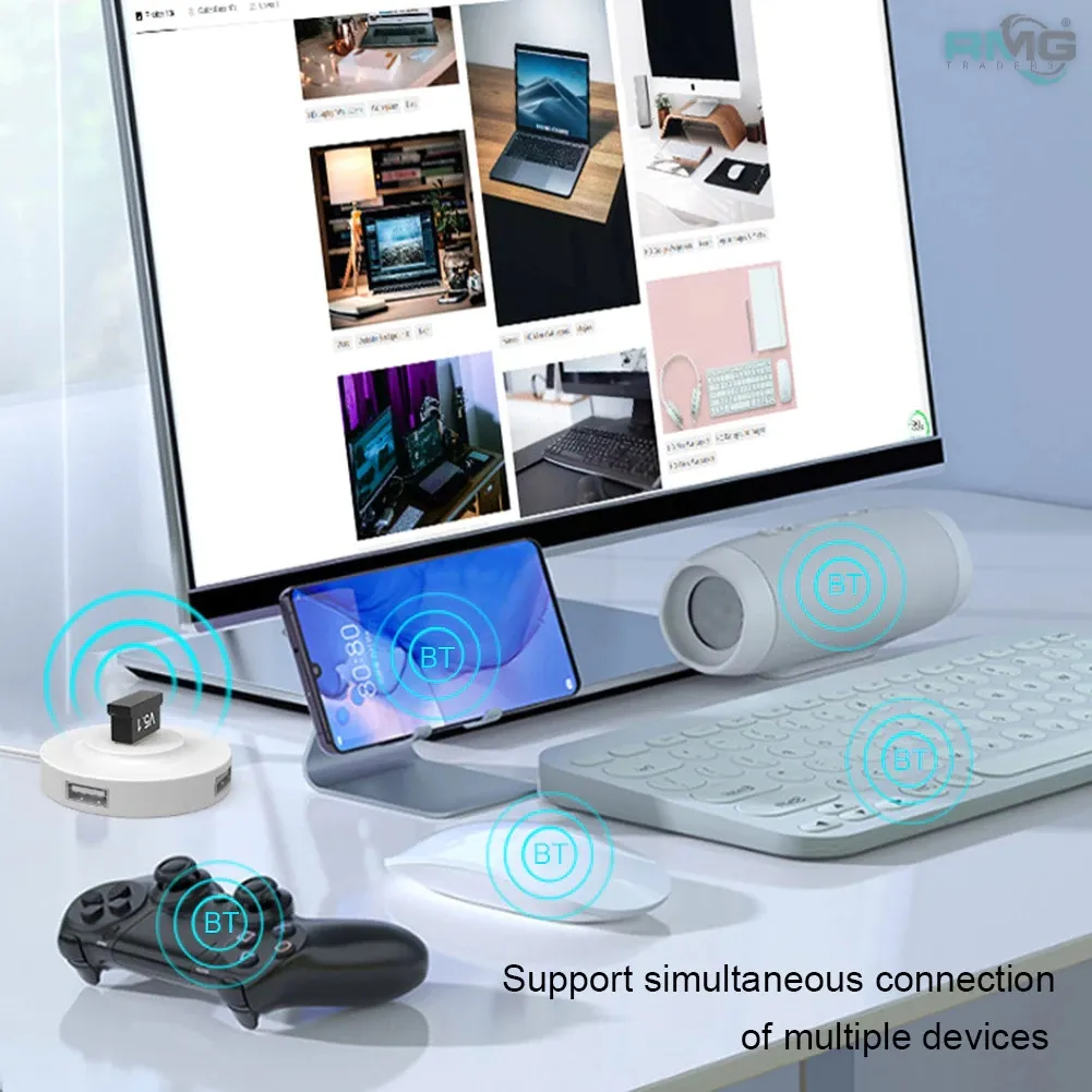 Wireless Bluetooth Adapter / Wireless BT 5.1 Dongle for Desktop Laptop PC