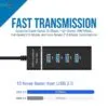 USB 3.0 4-Port Hub with 30CM Cable - Front View