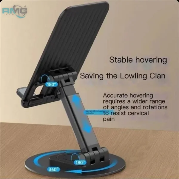 Mobile phone desk holder in sleek black design