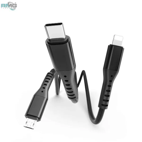 Image of a 3-in-1 Fast Charge Cable: "All-in-one charging and data solution"