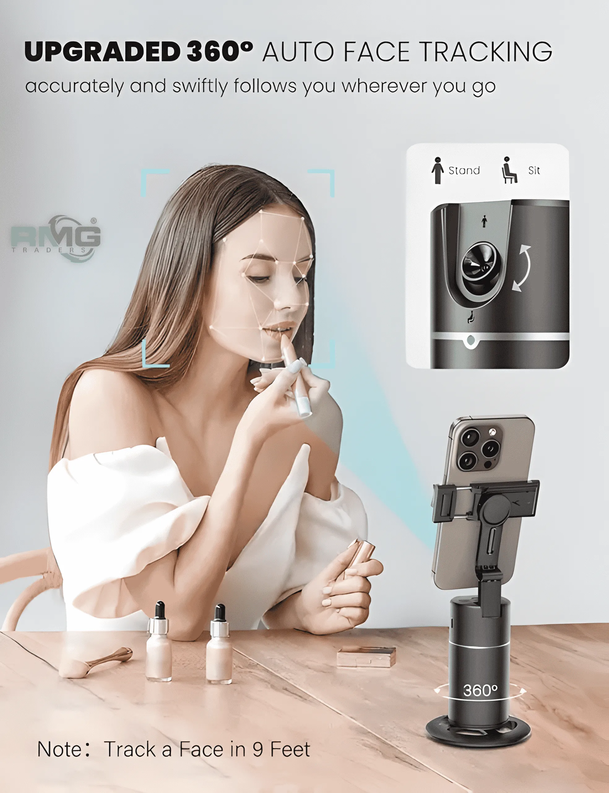 360° Rotation Phone Holder for hands-free filming