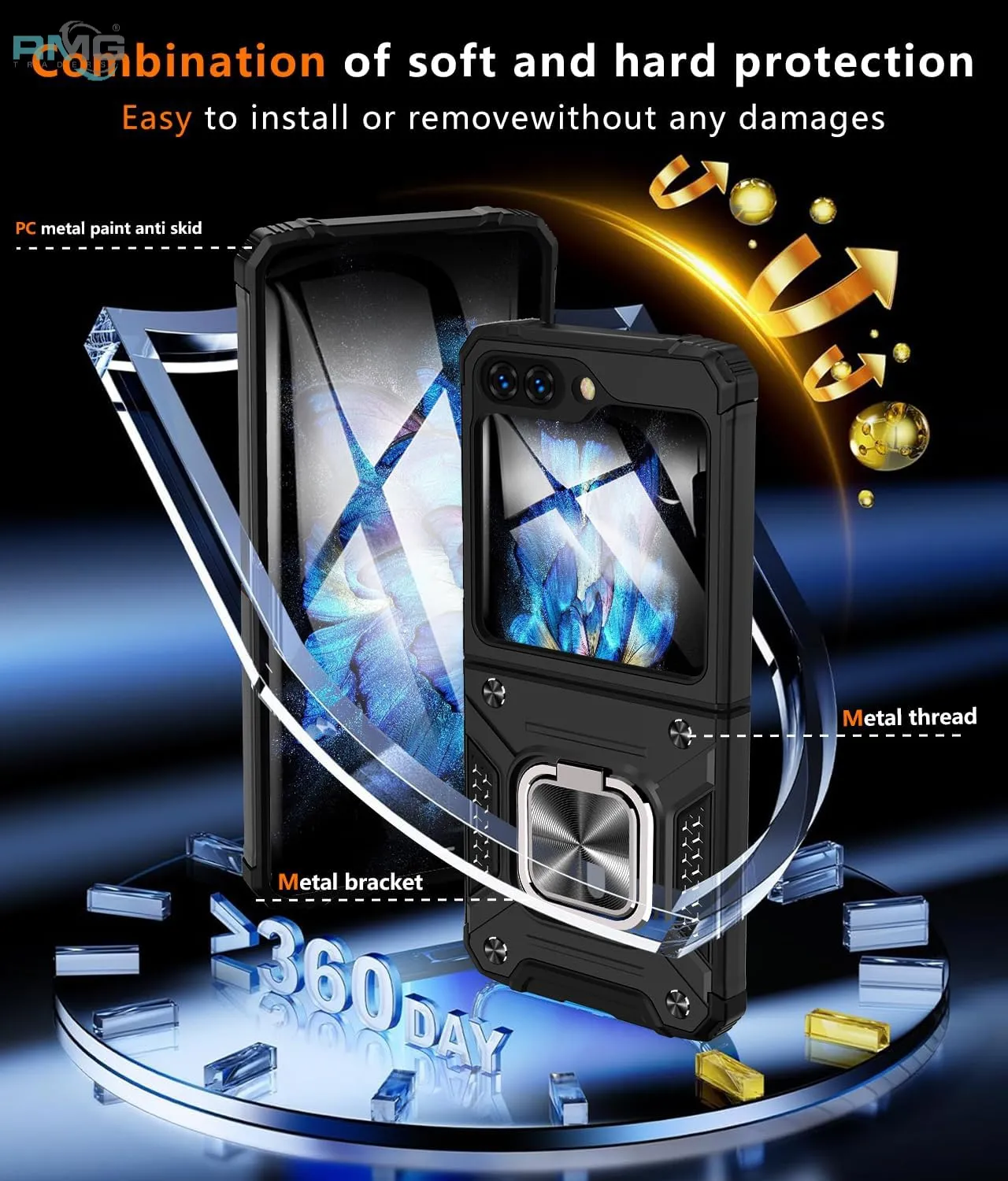 Lens Protection Back Cover for Samsung Galaxy Z Flip 5