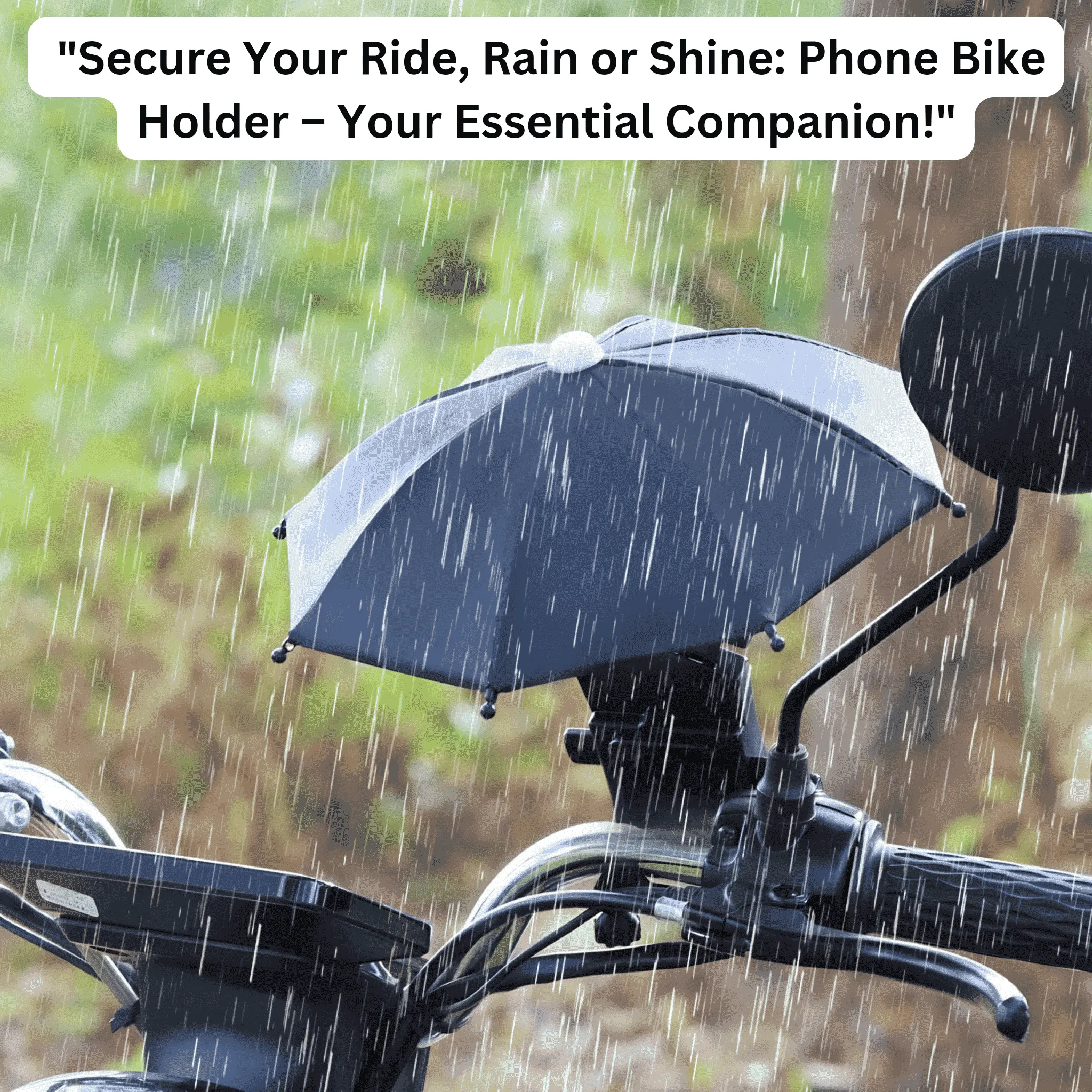 Secure your phone with the Motorcycle Phone Holder, featuring a waterproof umbrella and sun shade.