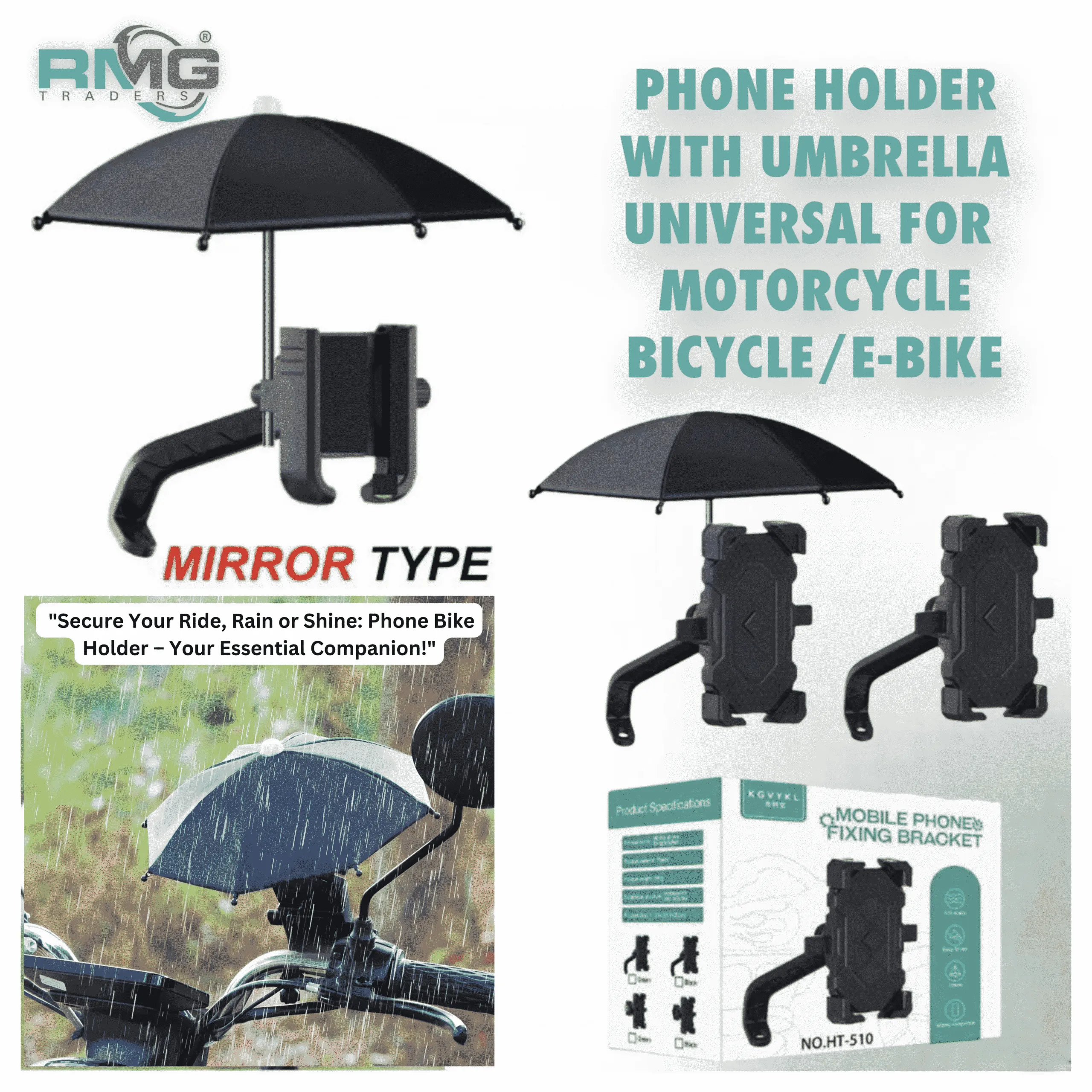 Enhance your ride with the Motorcycle Phone Holder, compatible with most smartphones.