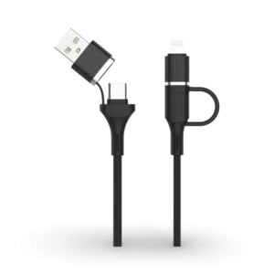 4-in-1 Fast Charging Cable with Enhanced Grip & Nylon Braiding - 6A 120W Output