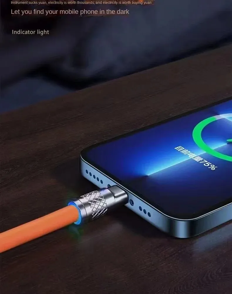 Robust 1.2m luminescent 3-in-1 cable for fast device charging