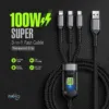 100W super fast 3-in-1 data cable