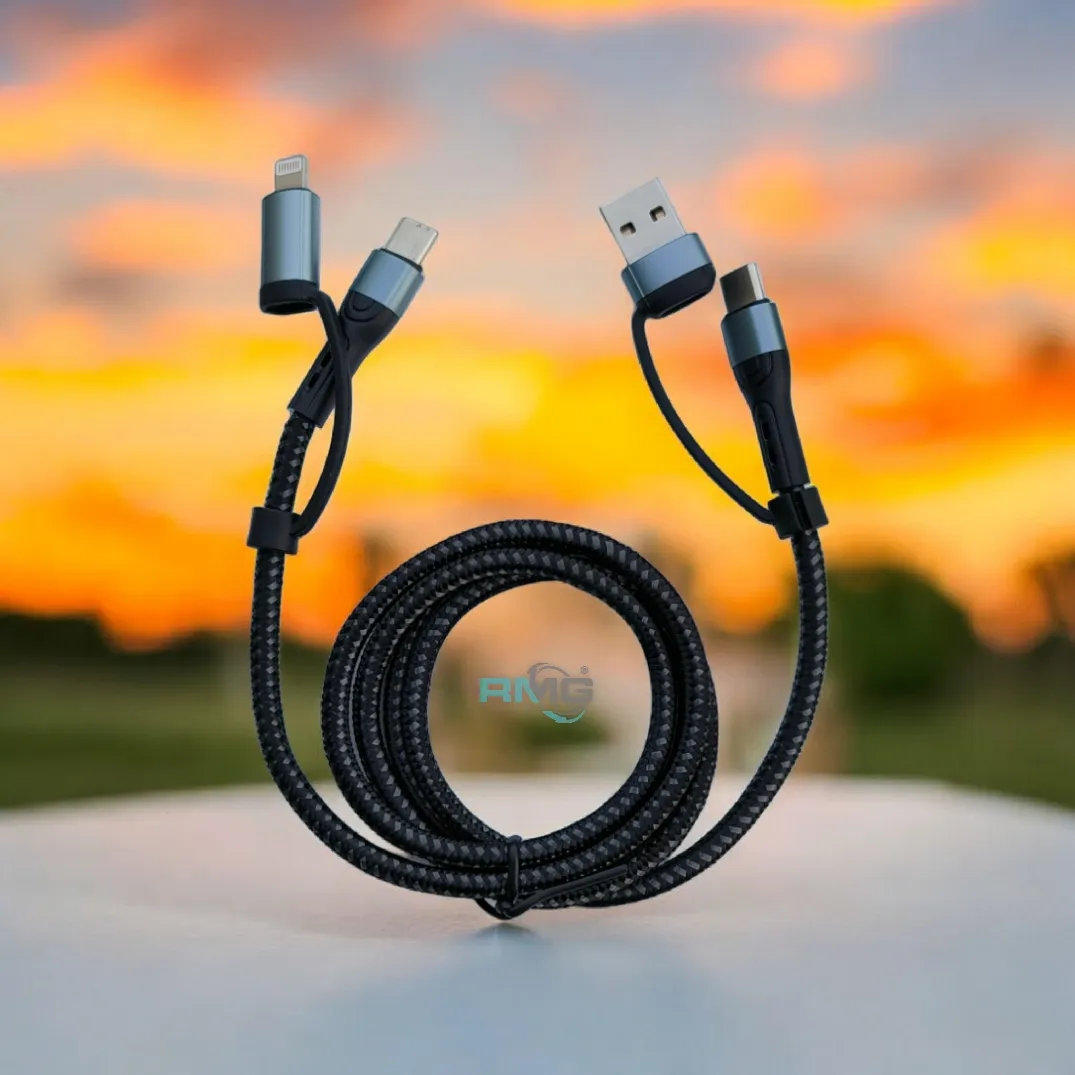 Close-up of Reshurk 65W 4in1 Pure Copper Data Cable connectors