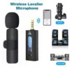 Close-up of the K35 Wireless Lavalier Mic showing its sleek, professional design.
