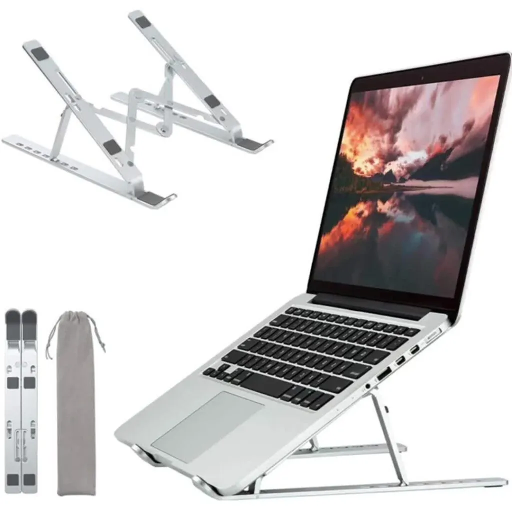 Laptop Stand | Foldable Aluminum Design | Adjustable Height - Works with Any Size Laptop