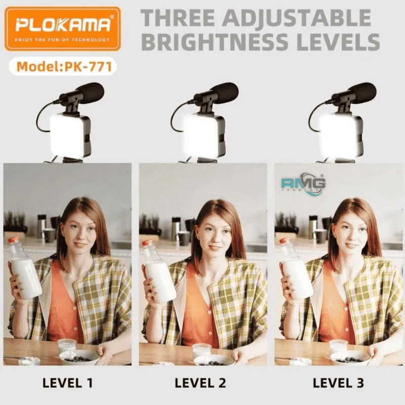 Portable Plokama PK771 Vlogging Setup with Free Battery