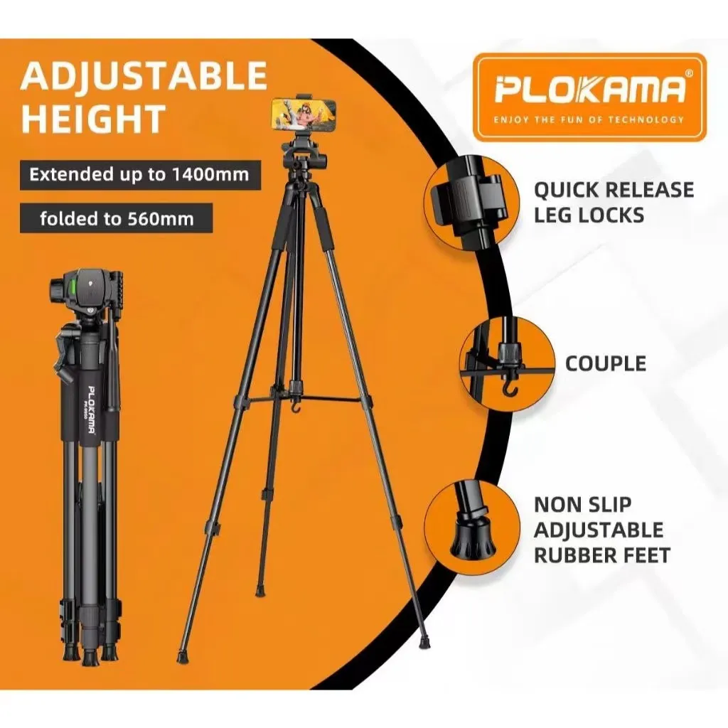 Plokama PK9950 Pro Tripod with Adjustable Legs