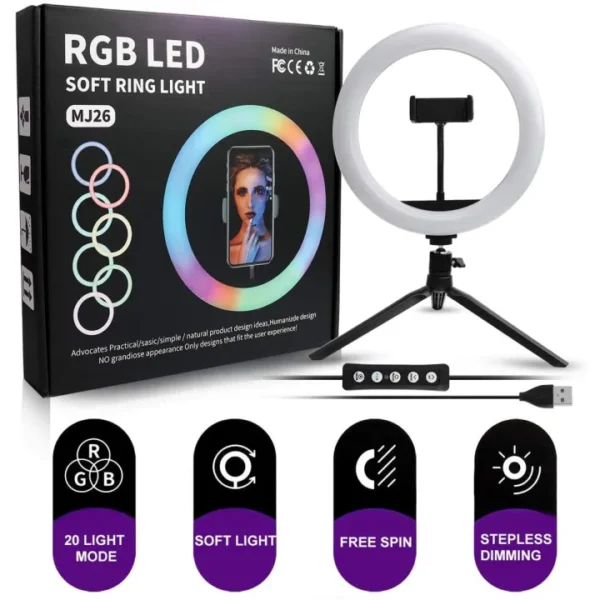 MJ26 RGB LED Ring Light 26CM Multicolor