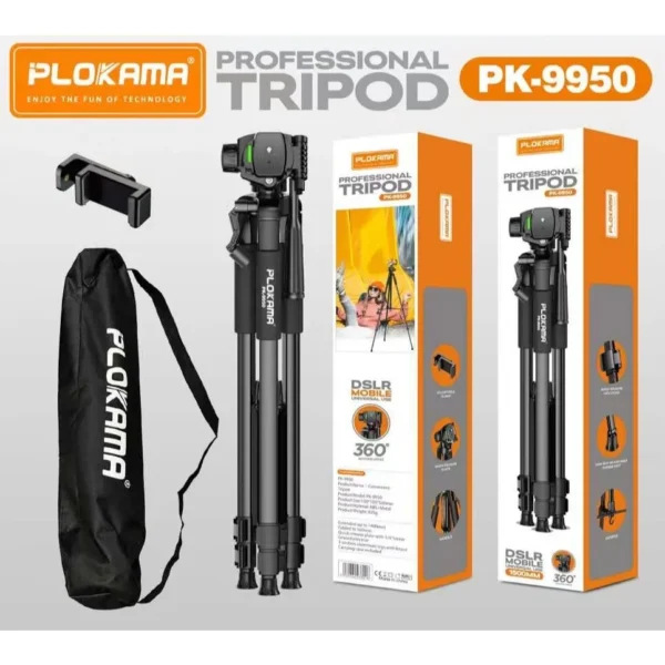 Side Profile of Plokama Professional Tripod PK9950 Pro