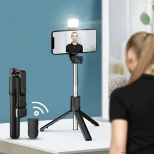 4in1 Wireless Selfie Stick Tripod with Bluetooth Shutter and Selfie Light