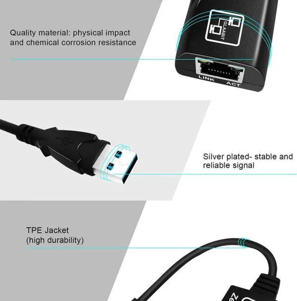 High-Speed Gigabit USB to LAN Adapter