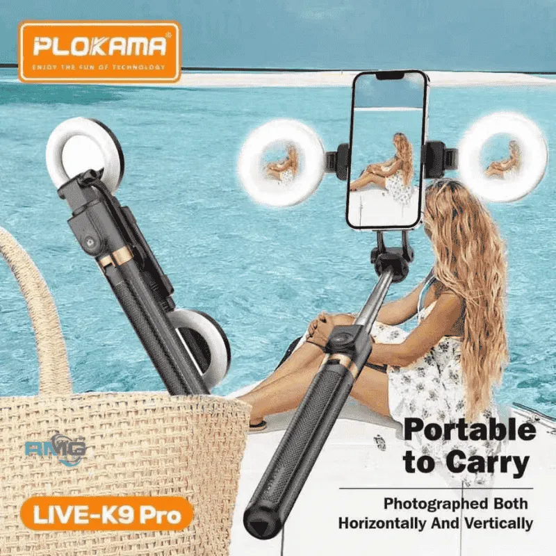 Plokama K9 Pro Selfie Stick with Wireless Remote Shutter