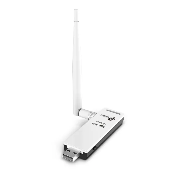 WiFi Adapter USB Tp-Link TL-WN722N delivers 150 Mbps wireless speed.