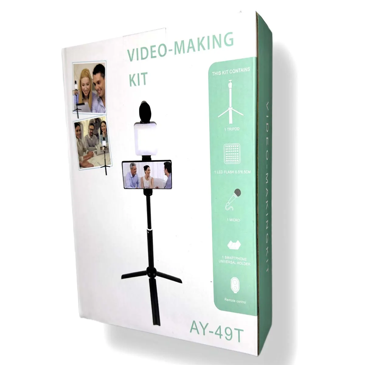 AY-49T Vlogging Kit with Microphone and Tripod
