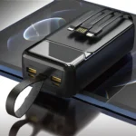 ASPOR 50000mAh power bank with built-in cable for smartphones