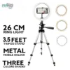 26cm Ring Light with 3.5ft Aluminum Tripod Stand