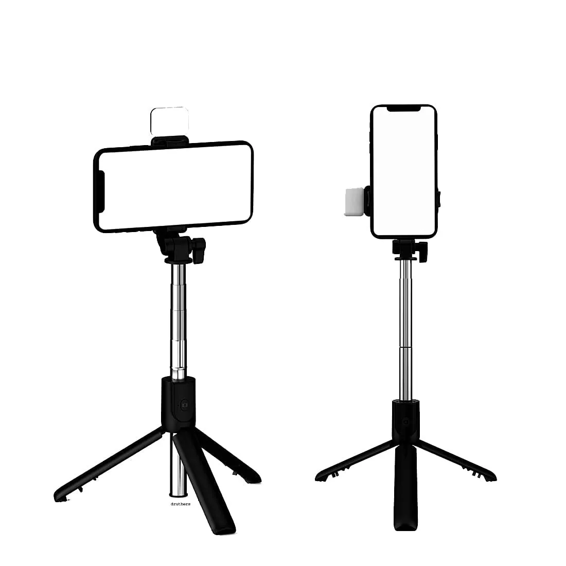 Wireless Selfie Stick with Built-in Light and Detachable Tripod