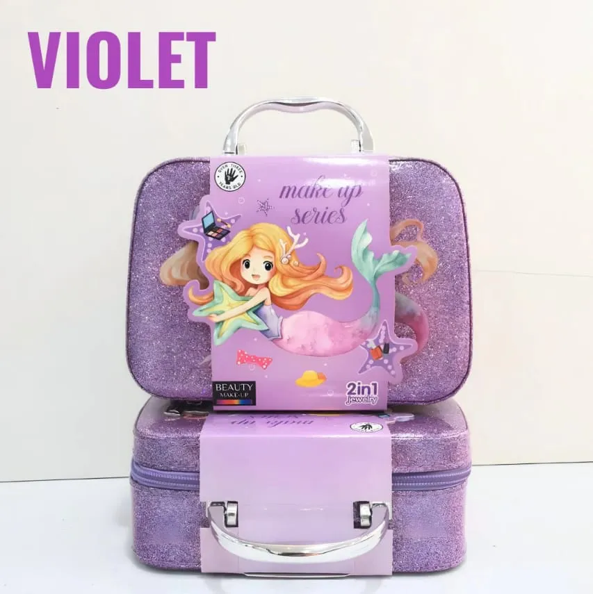 Children's Makeup Bag for Pretend Play with Real Cosmetics