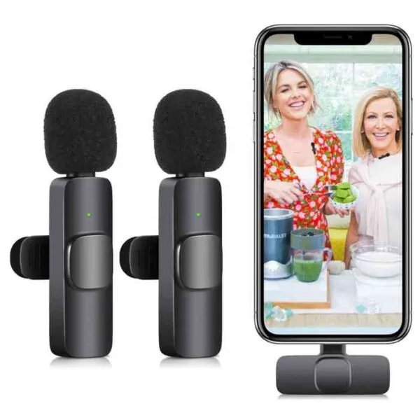 K8/K9 Wireless Microphone with Clip for Smartphones