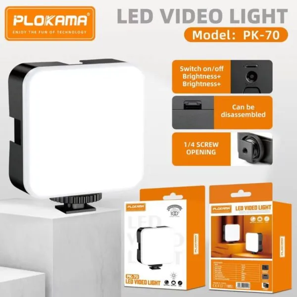 PK70 LED Light for Smartphone and DSLR Video Recording