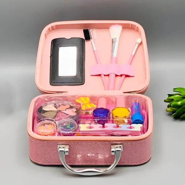 Girls’ Pretend Play Makeup Set with Real Washable Cosmetics