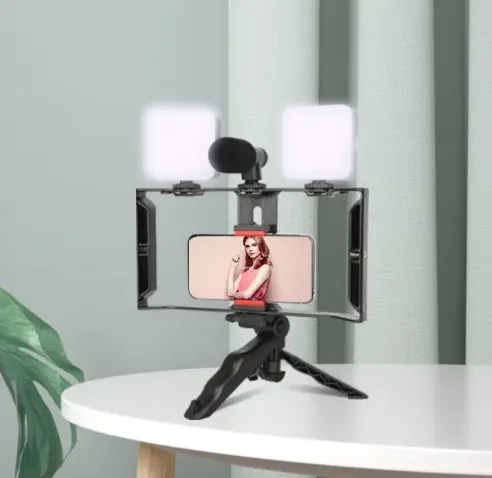 AY-49X Vlogging Kit with 2 LED Lights for Mobile
