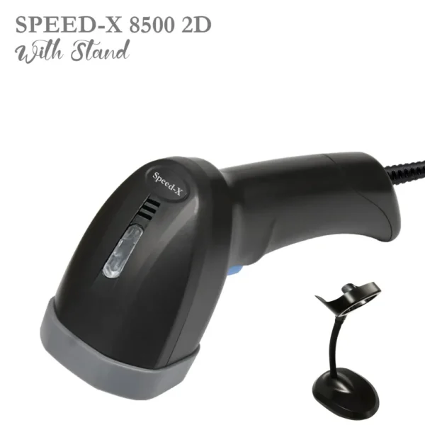 Speed-X 8500 2D CMOS Handheld Barcode Scanner with USB cable.