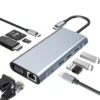 Type-c Hub 10 In 1 Usb C To 4k Hdmi Rj45 Pd