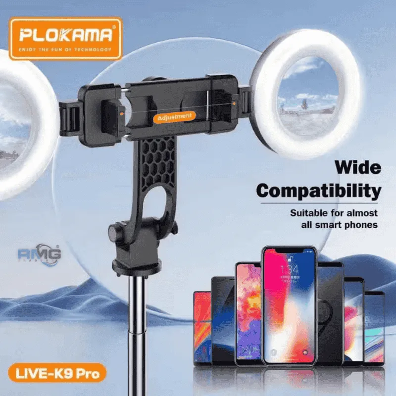 Plokama K9 Pro Selfie Stick Tripod for Mobile Photography