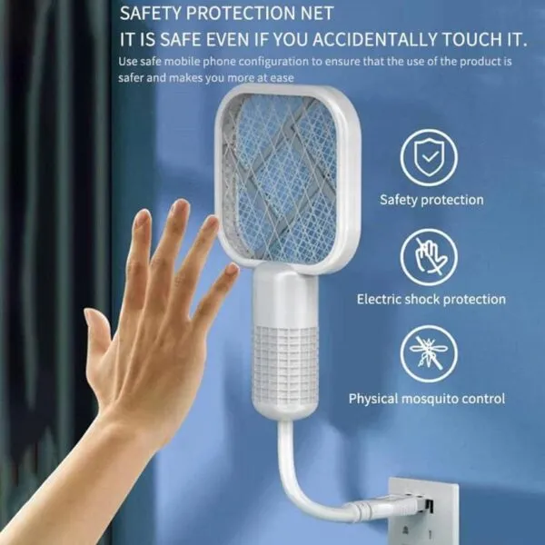 Compact USB mosquito killer racket with fast charging feature