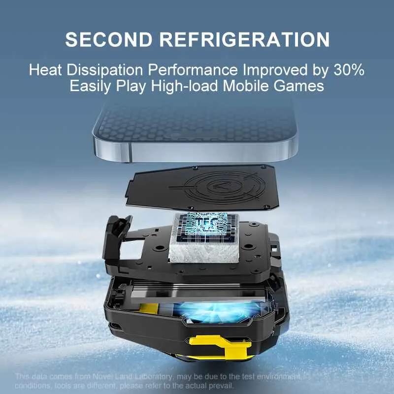 Compact mobile cooling device for smartphones.