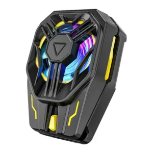 Portable mecha cooling mobile phone radiator with cold wind fan.