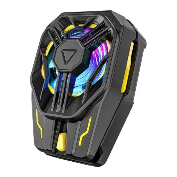 Portable mecha cooling mobile phone radiator with cold wind fan.