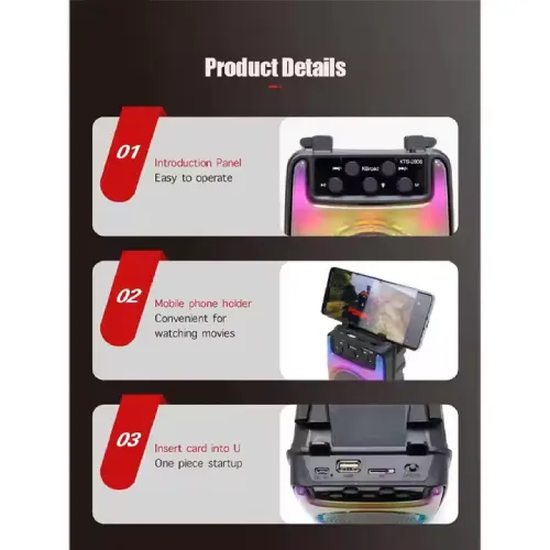 Rechargeable Bluetooth Speaker with 3-Inch Driver and Flame Light.