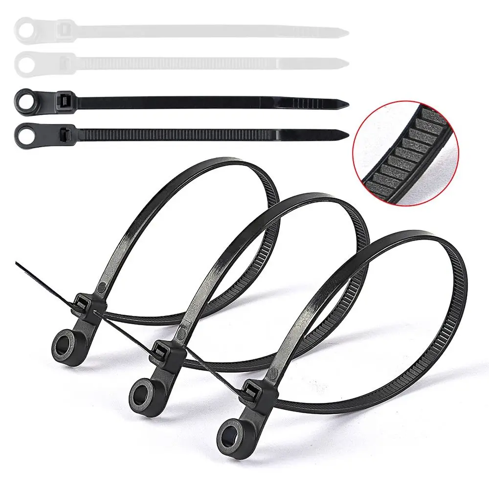Assorted Color Cable Ties with Mounting Screw Hole