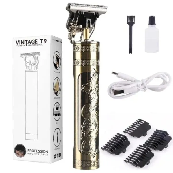 Ergonomic T9 Hair Trimmer with Metal Finish